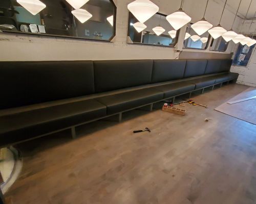 Custom Interior & Exterior Benches for Patio and Slot Walls Out of Cedar Solid Wood